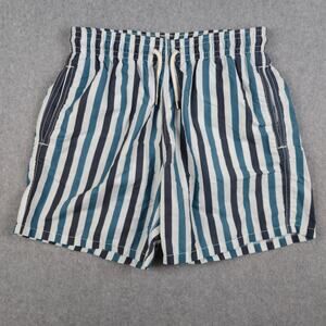 Solid & Striped Mens Large The Classic Swim Shorts Blue Stripe Drawstring